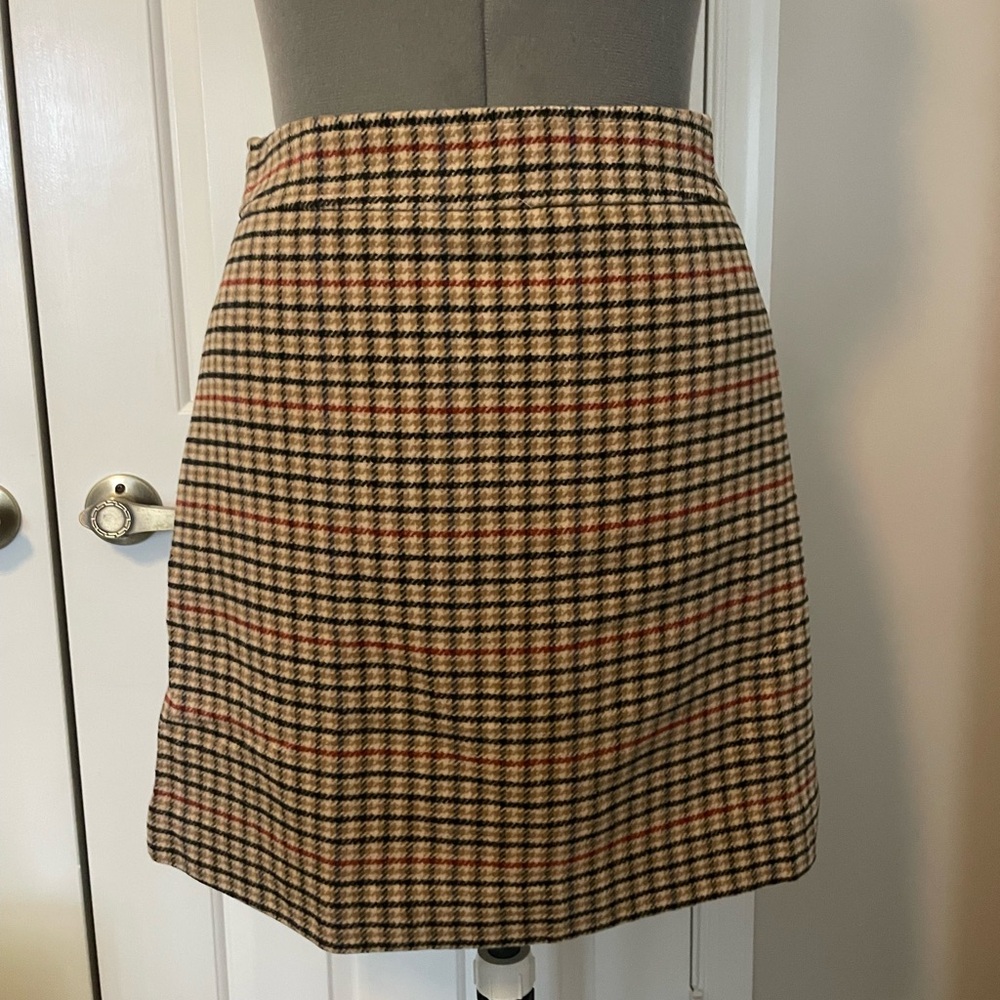 NWT JCrew Factory Plaid A-Line Skirt 10